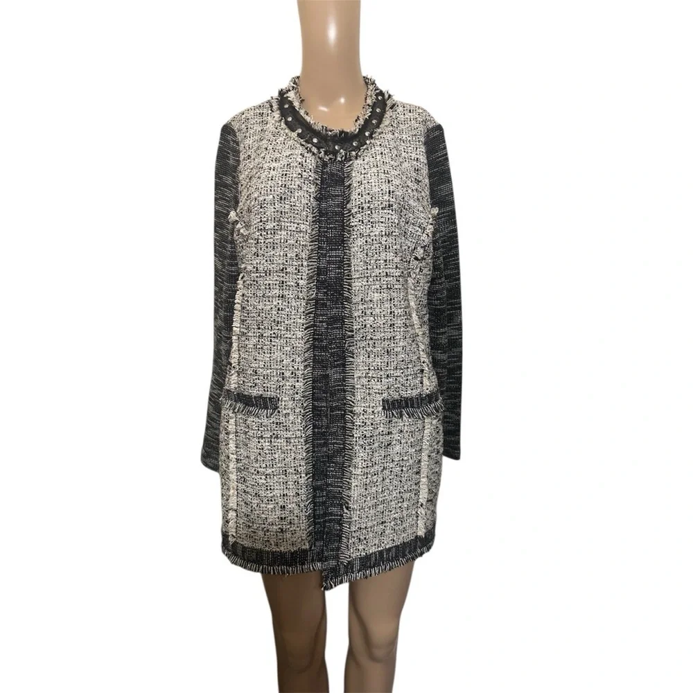 Chico's Black and White Tweed Blazer - Picture 5 of 7